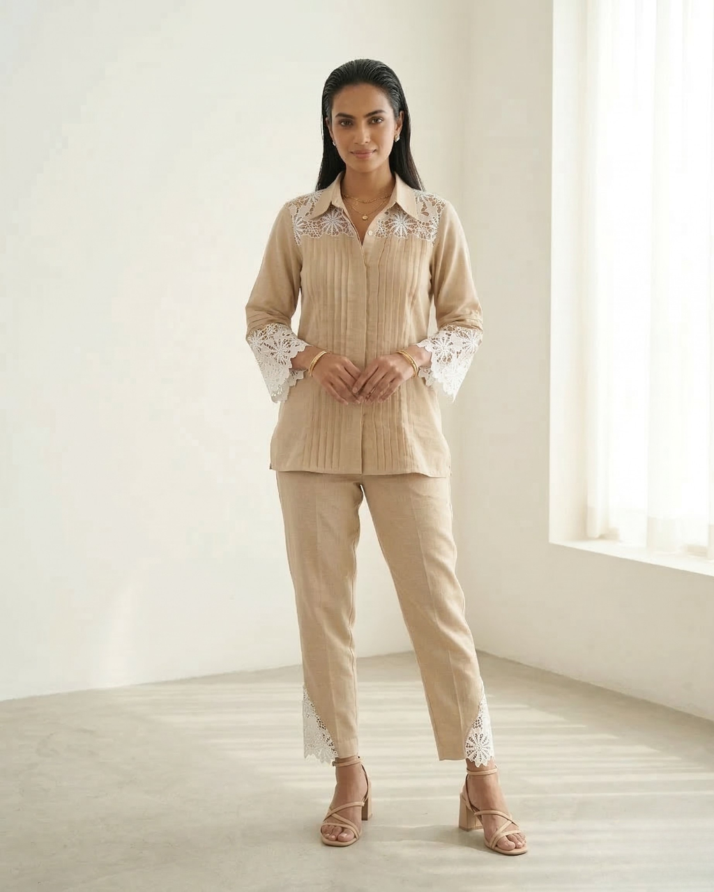 Ivory Sand Lace Set
